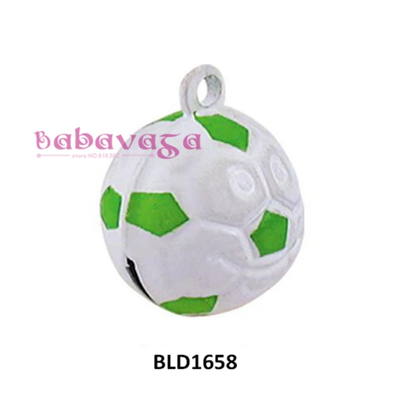 

Enamel Metal Football Soccer Jingle Bell Charms Pendants 4Colors Festival Holiday Decoration