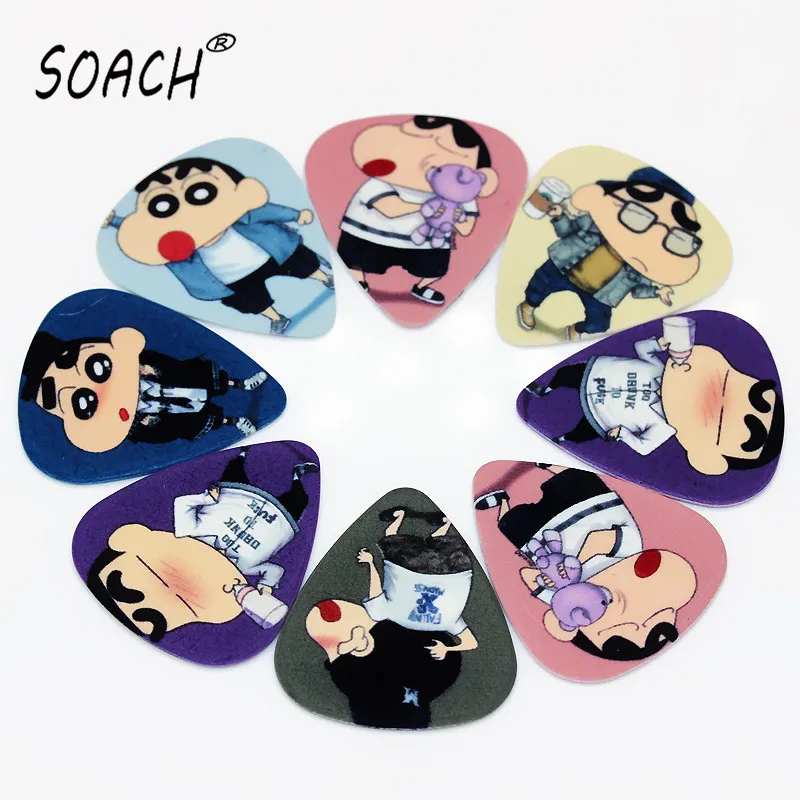 SOACH 50PCS 0.71mm high quality guitar picks two side pick ukulele guitar picks earrings DIY Mix picks guitar paddle Accessories