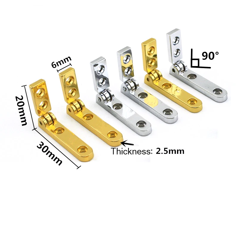 10Pcs 20x30x6mm Retro Jewelry Boxs Hinge Support Iron Spring Hinge Antique Bronze For Miniature Furniture Hinge Max Open 90 deg