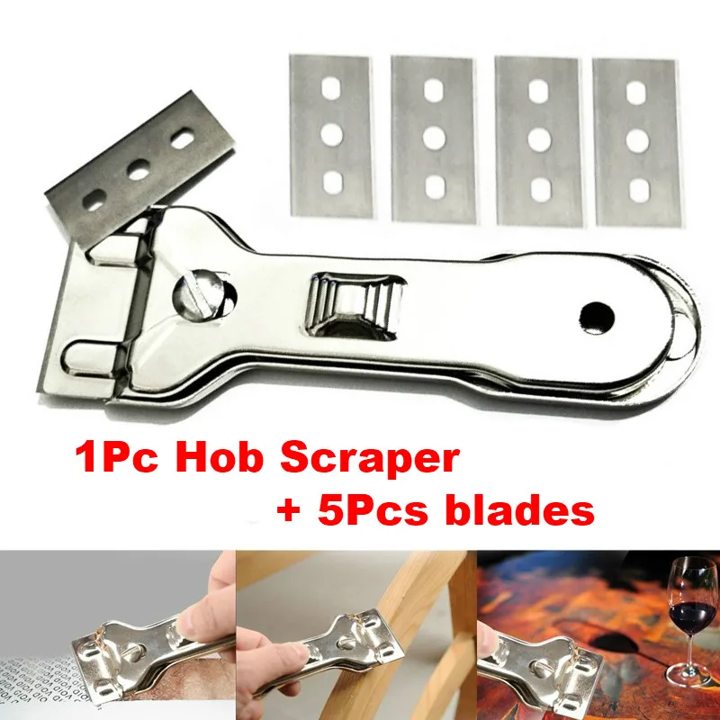 1PC Multifunktions Glas Keramik Kochfeld Schaber Reiniger Entferner Mit 5 stücke Klinge Für Reinigung Ofen Herd Werkzeuge Utility Messer – Detail 1