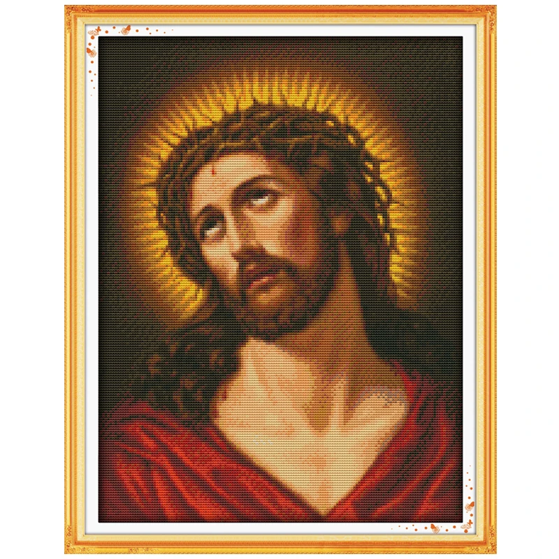 Thorn Crown Jesus Patterns Counted Cross Stitch Set DIY 11CT 14CT 16CT Stamped DMC Cross-stitch Kit Embroidery Needlework Crafts