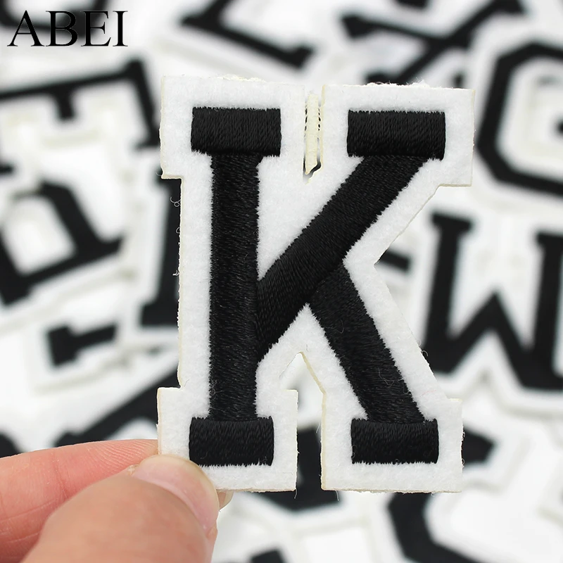 1PC A-Z  English Alphabet Letters Patches Embroidered Iron On Patch For Clothing Badge Paste For Clothes Bag Pant Sewing Jeans