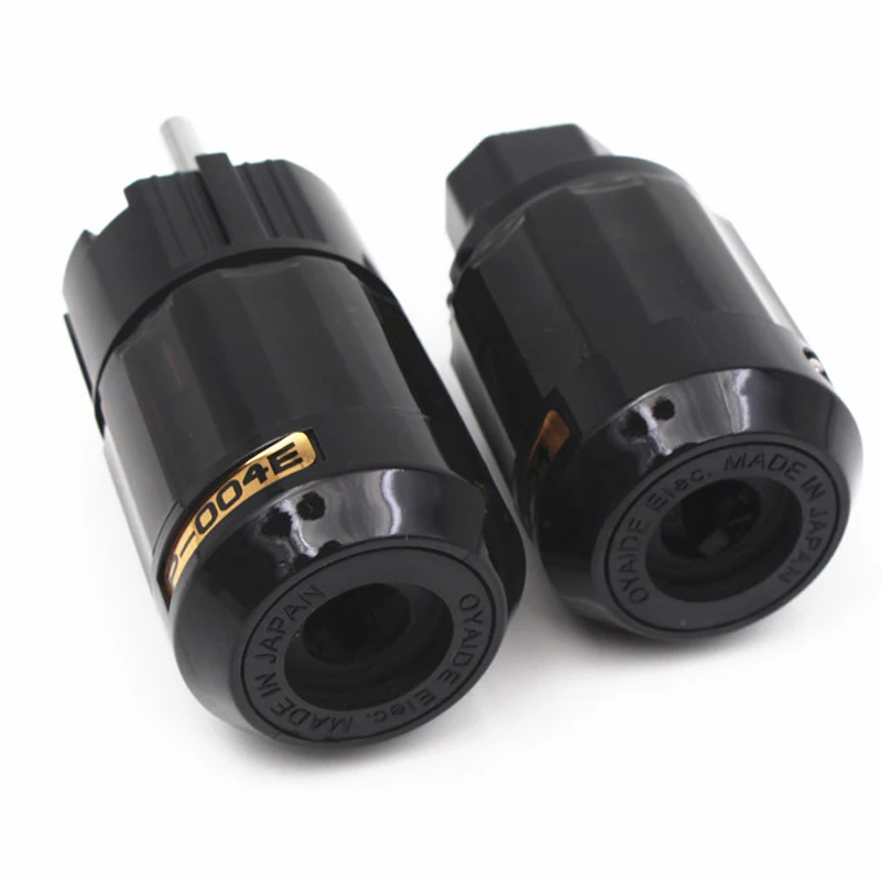 Hochwertige Paare rhodiumbeschichteter P-004E SCHUKO EU-Netzstecker und C-004 IEC-Stecker für HiFi-Audio-Stromkabeladapter – Detail 1