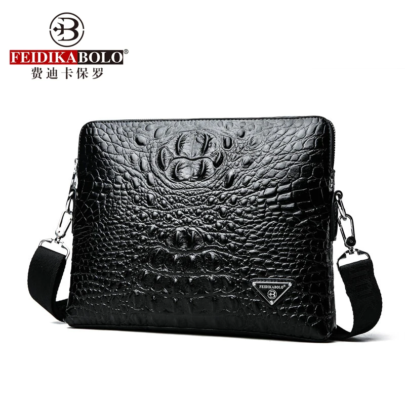 Imagem -03 - Feidikabolo Crocodilo Padrão Bolsa de Ombro Masculina Venda Quente Preto Masculino Bolsas de Negócios Moda Couro Masculino Mensageiro Bolsa de Alta Qualidade