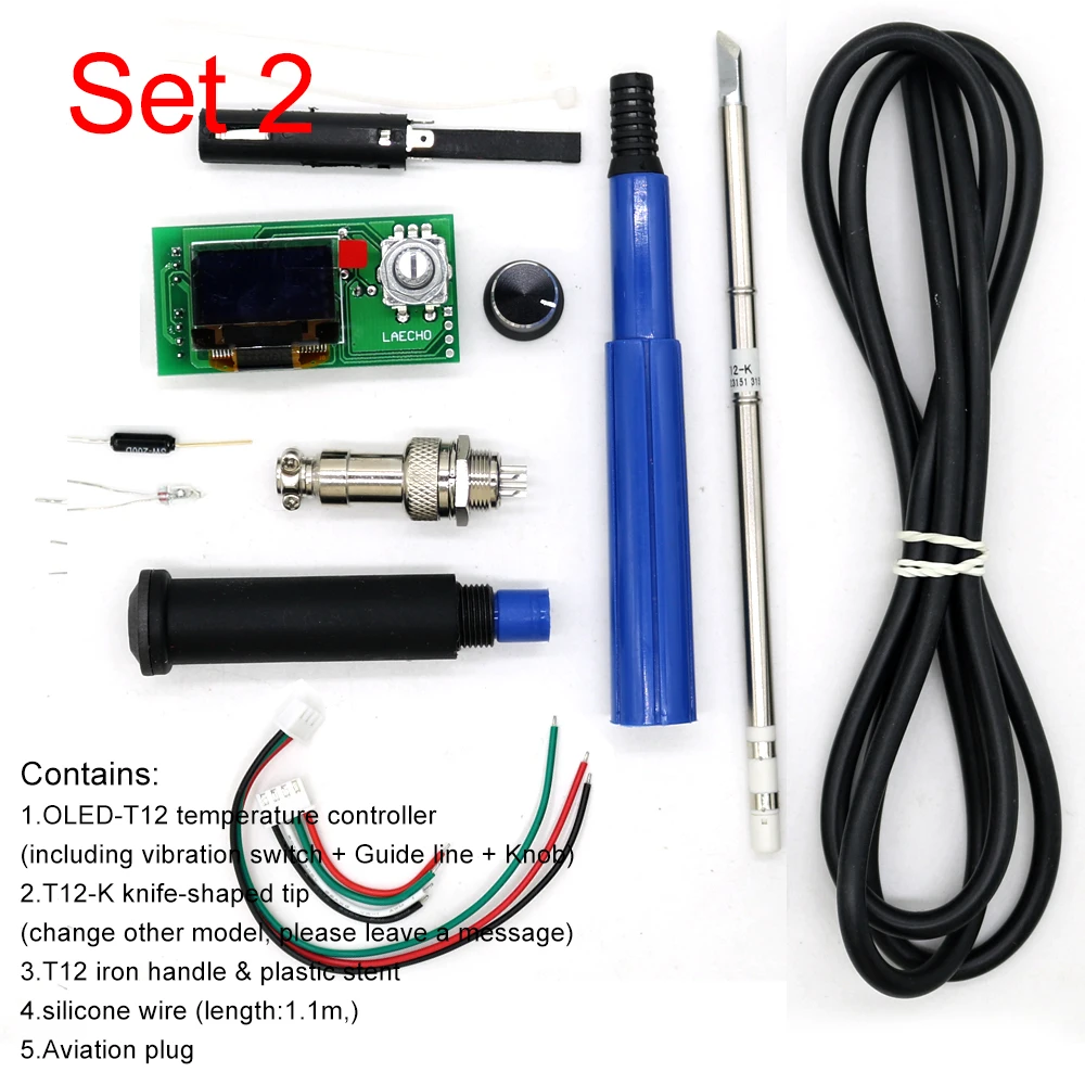 T12 STC-OLED soldering Station iron DIY parts kits T12-952 Digital Temperature Controller Soldering iron with Metal case