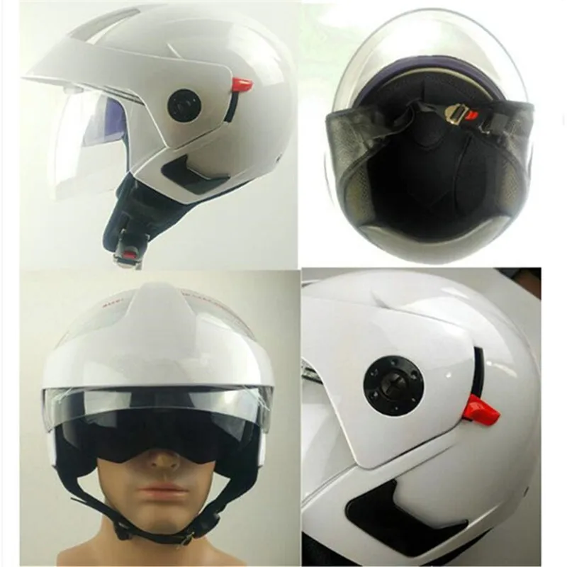 Casco de Moto con visera de doble lente para hombre y mujer, protector de cabeza de cara abierta para bicicleta eléctrica, Scooter de verano, S CE