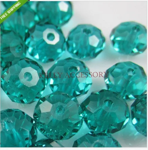 8mm 140pcs/lot Green Crystal Glass Beads Charm Loose Rondelle Beads For Jewelry Making Favor Craft Bracelet DIY Beads