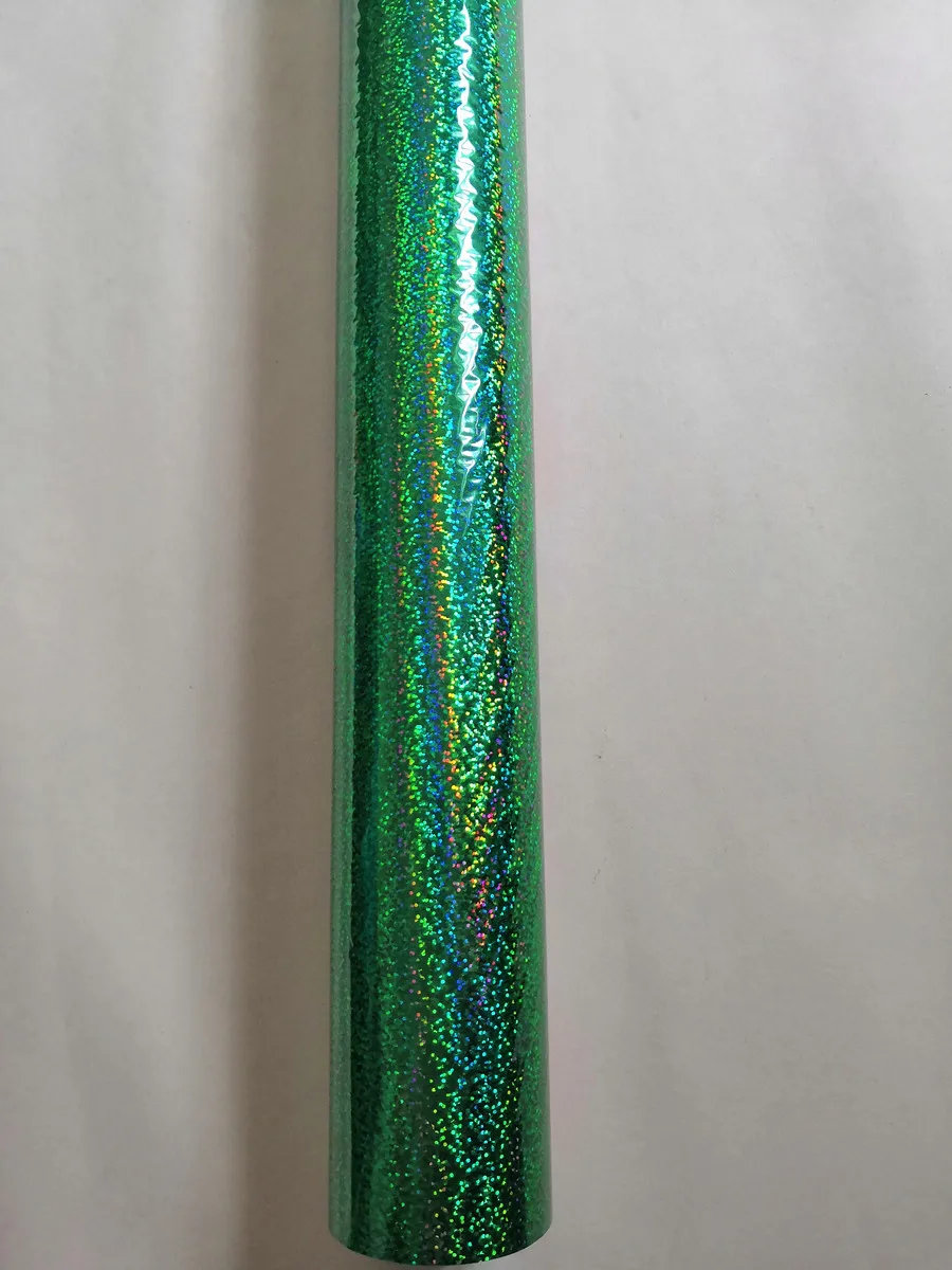 Holographic foil green color crystal pattern hot stamping on paper or plastic materials transfer foil 21cm x 120m