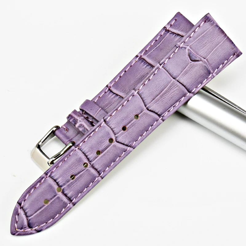 MAIKES High Quality Genuine Leather Watch Band Beautiful Purple Accessories Watch Strap 12mm 14mm 16mm 17mm 18mm 19mm 20mm 22mm