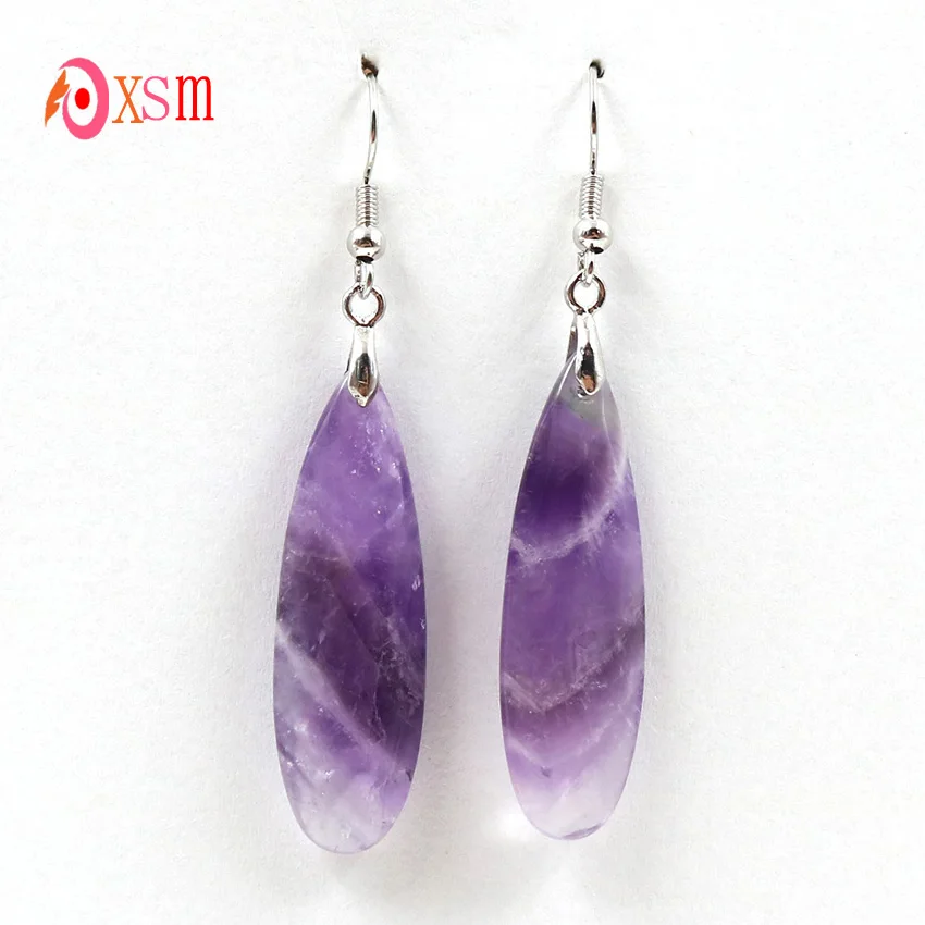 

xinshangmie Wholesale 10 Pair Natural Amethysts Opal Rose Crystal Long Water Drop Section Earrings Women Fashion Jewelry