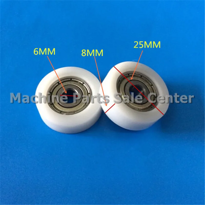 SWMAKER 6*25*8mm F type plastic nylon package pulley with bearing 626 Polyurethane for   flat Flat roller wheel