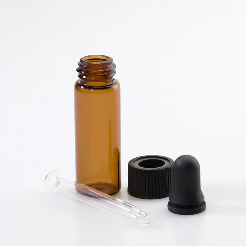 5ml Glass Dropper Bottle , 5cc Small Vials With Pipette For Cosmetic Perfume Essential Oil Bottles F172