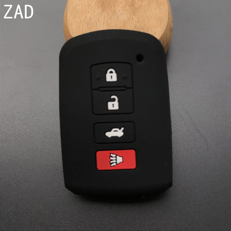 ZAD gumy silikonowej obudowa kluczyka do samochodu przypadku skรณry dla Toyota Highlander RAV4 Camry Avalon Corolla 2016 2017 4 przyciski obudowa