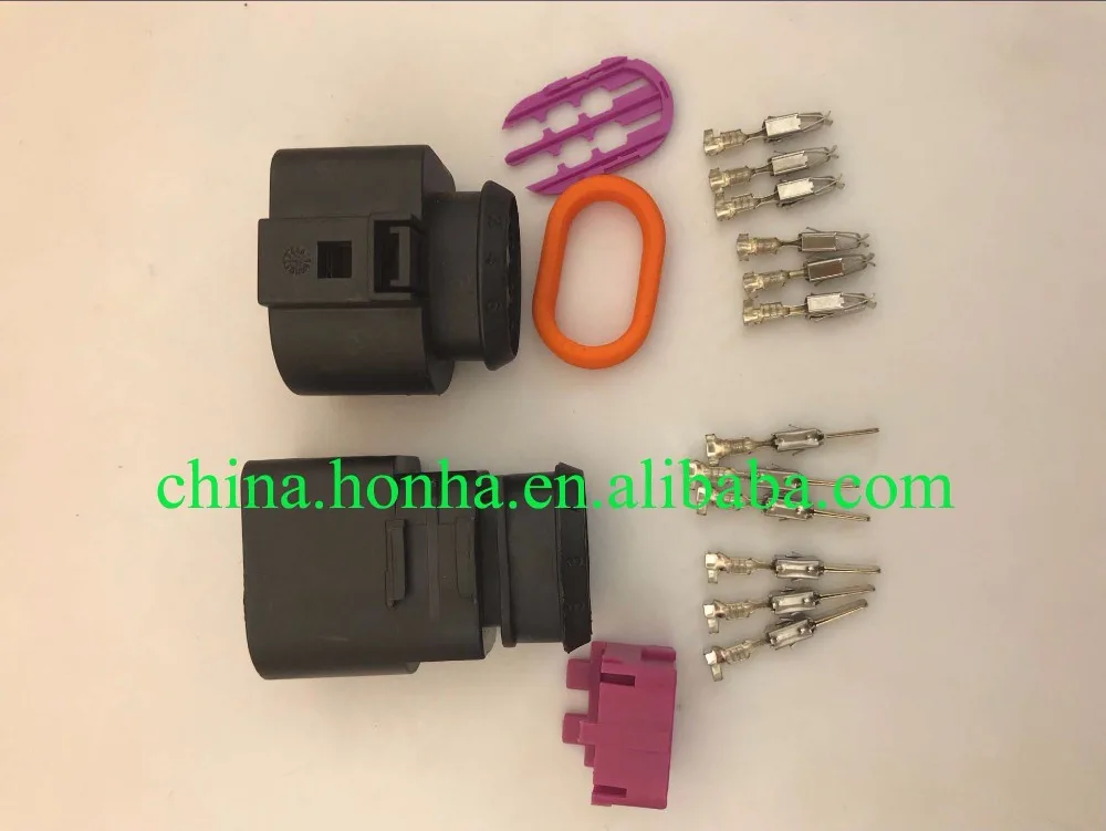 Free shipping 5pcs 6 Pin/Way 3.5 Auto Female Male LSU 4.2 Oxygen Sensor Connector Plug For1J0973733 1J0973833