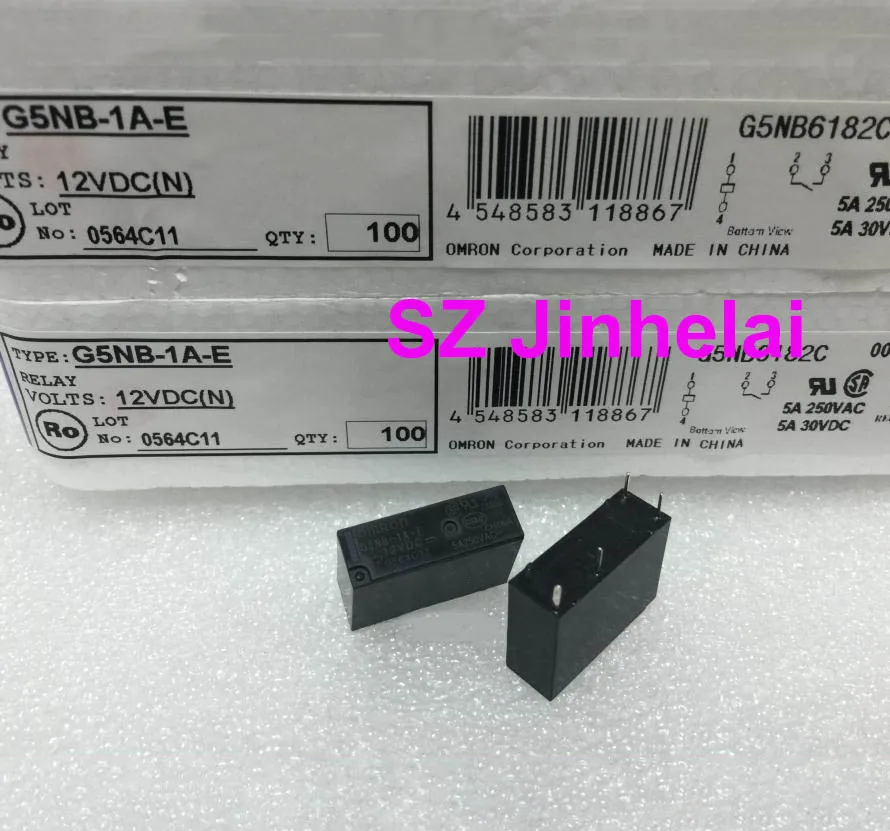 10pcs OMRON G5NB-1A-E G5NB-1A 24VDC 12VDC 5VDC Authentic original Relay 4Pin 5A  DC24V DC12V DC5V