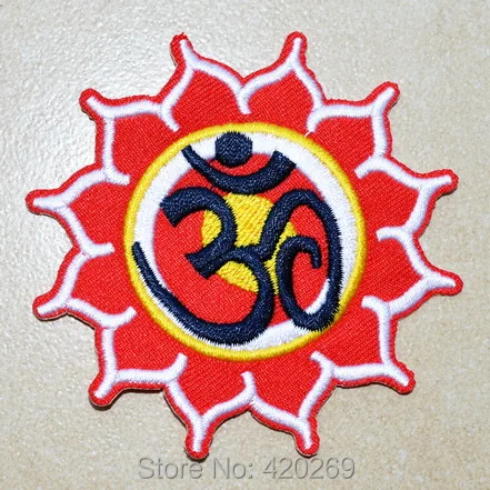 

HOT SALE! ~ Hindu aum om infinity hindi yoga peace trance Iron On Patches, sew on patch,Appliques, Made of Cloth,100% Quality