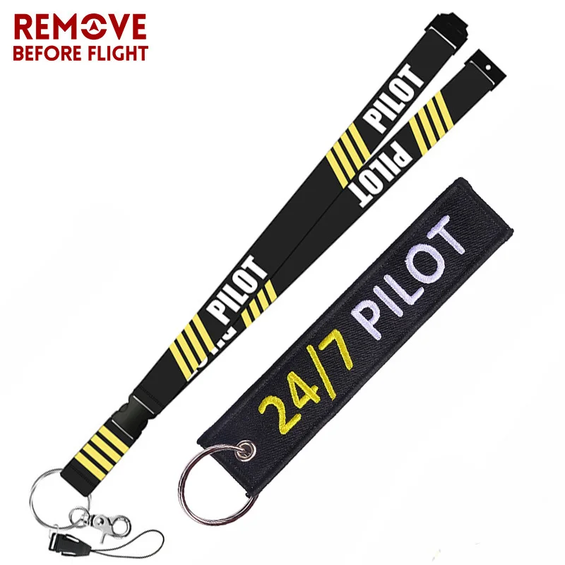 Remove Before Flight  Aviation Gifts Lanyard Keychain Turbo Keychain Crew Neck Strap Pilot Lanyard Keychain Anti Static Keychain