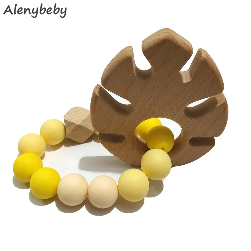 ซิลิโคนเด็ก Teether สร้อยข้อมือ BPA ฟรีเด็ก Teething ลูกปัดพยาบาลซิลิโคนเกรดอาหารของเล่นเด็กแรกเกิดผล...