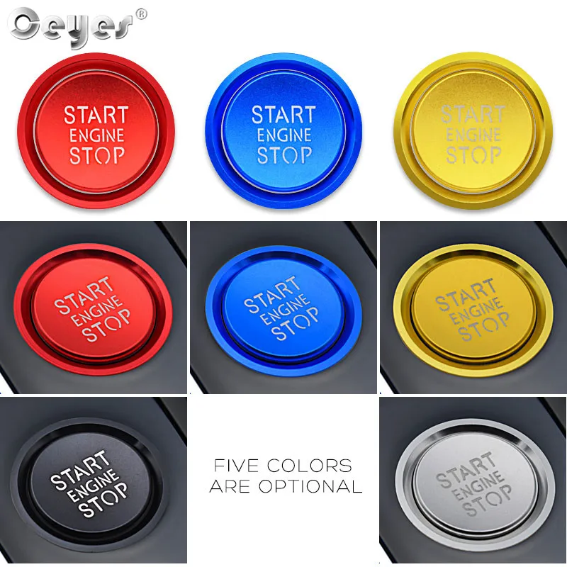 Ceyes Car Styling Sticker Accessories Ring Auto Engine Start Stop Button Cover Case For Audi A6 B8 A6L Q5 8R A4 C7 B9 A7 BT 2018