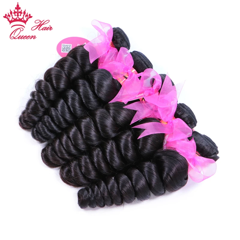 Queen Hair Official Store 100% Human Raw Hair Brazilian Loose Wave Bundles Natural Color Virgin Weave Double weft