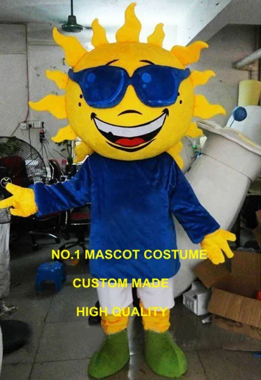 

Newest Custom Hot Sale Summer Seaside Beach Sunny Sun Mascot Costume Sun Theme Anime Cosply Carnival Birthday Mascotte 1983