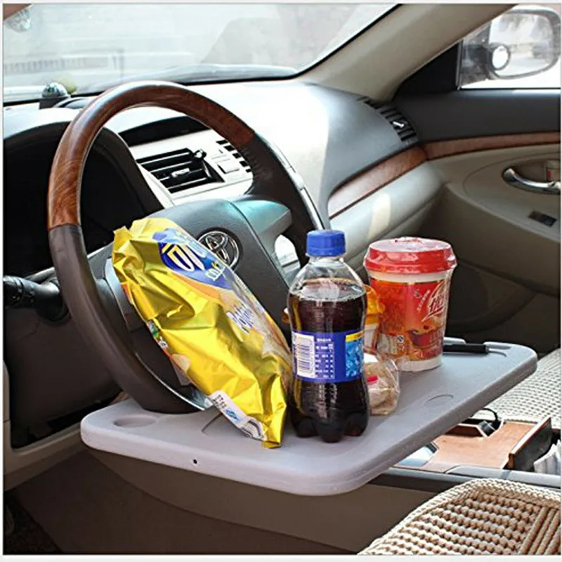 Portable Car Laptop Computer Desk Mount Stand Steering Wheel Eat Work Drink Food Coffee Goods Tray Board Dining Table Holder