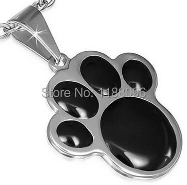 custom Stainless Steel Silver Black Paw Print tags low price Dog Puppy dog tags hot sales steel dog paw dog tag