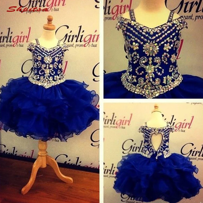 Royal Blue Bloem Meisje Jurken Voor Bruiloften Party Baljurk Flowergirls Pageant Jurk Eerste Communie Jurken Voor Meisjes