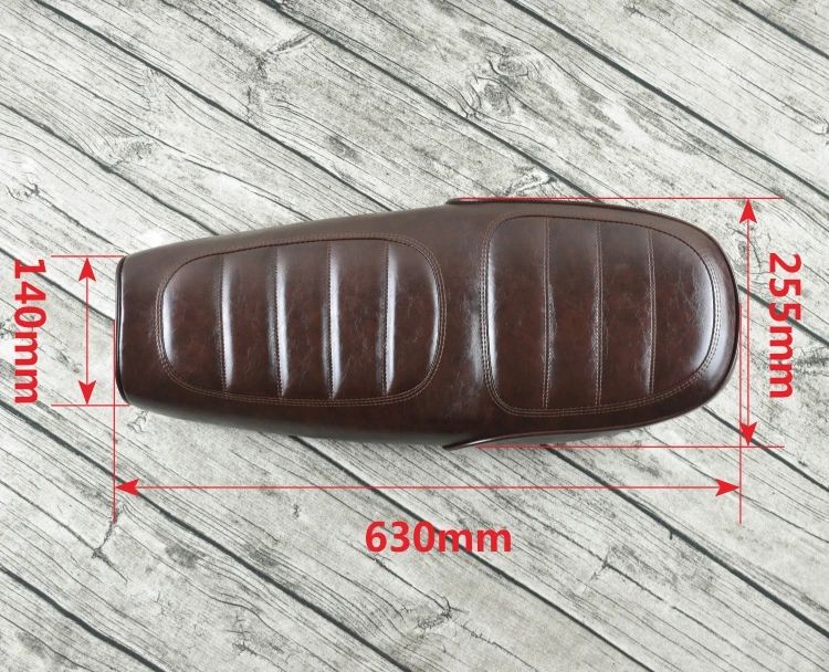 630mm Universal Vintage Motorcycle Seat Cushion Grid Brown Classic Motorbike Handwork seat MASH125 MUTT125 250