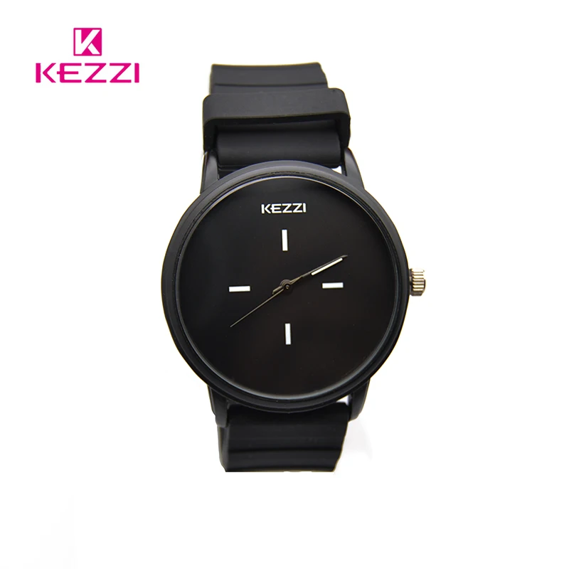 Kezzi Brand Waterproof Black White Couple Watches Ladies Tables Fashion Big Dial Men Women Silicone Watch Dress Clock