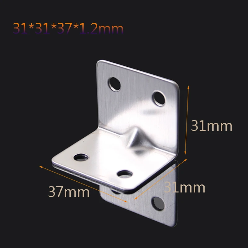 

20PCS 31X31X37mm Stainless Steel Right Angle Corner Braces L Shelf Board Fastening Brackets Furniture Connecting Fittings+Screws