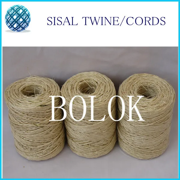 

100pcs/lot natural sisal twine (dia.: 1.5mm, 1 ply twisted)80m/spool, DIY sisal cords by free shipping