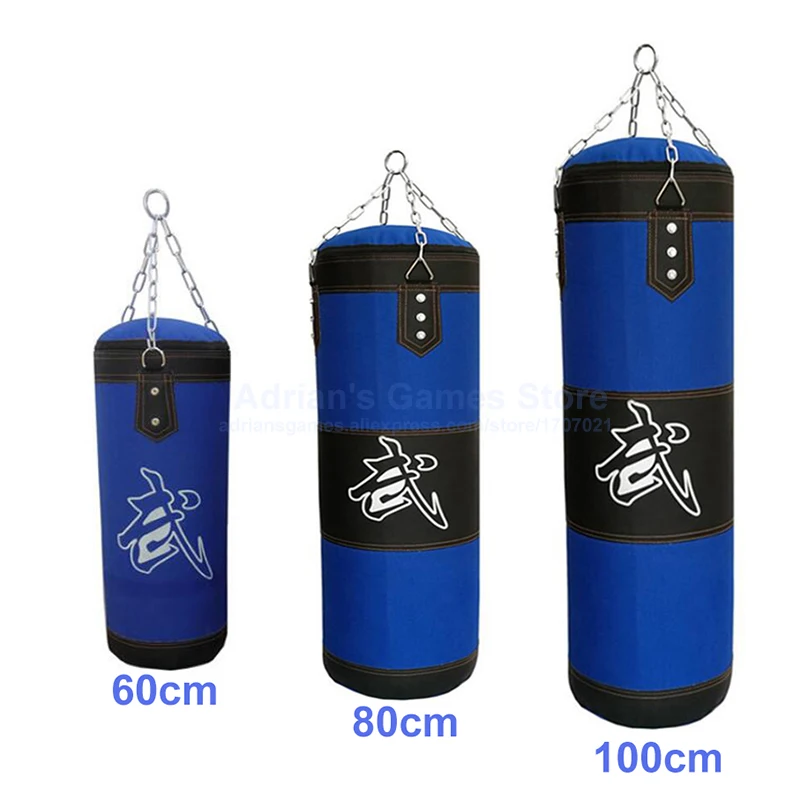 60/80/100/120/150/200cm Thickened Blue Canvas Punching Bag Unfilled Crossfit Heavy Duty Boxing Bags Muay Thai Boxsack Sand Bag