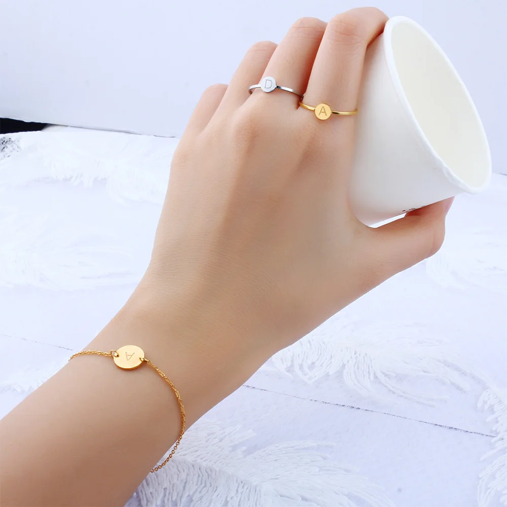 ZUUZ Letter R id bracelets bangles child jewelry accessories charm  best couple friendship bracelet chain link bracelet