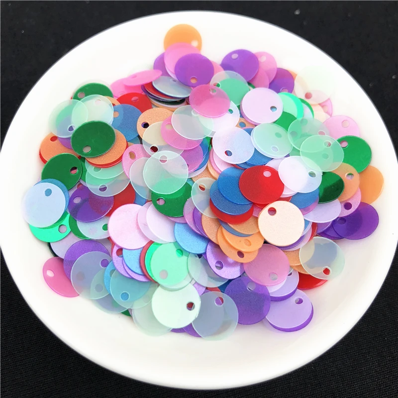 Lentejuelas redondas planas de PVC con purpurina mate para mujer, accesorios de ropa, varios tamaños, 6mm, 8mm, 10mm, 1 paquete