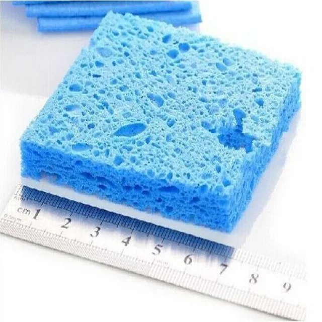 

FEORLO 10pcs/lot 60*60*15mm High quality high temperature Blue Cleaning Sponge for Soldering Solder Iron tip Free shipping