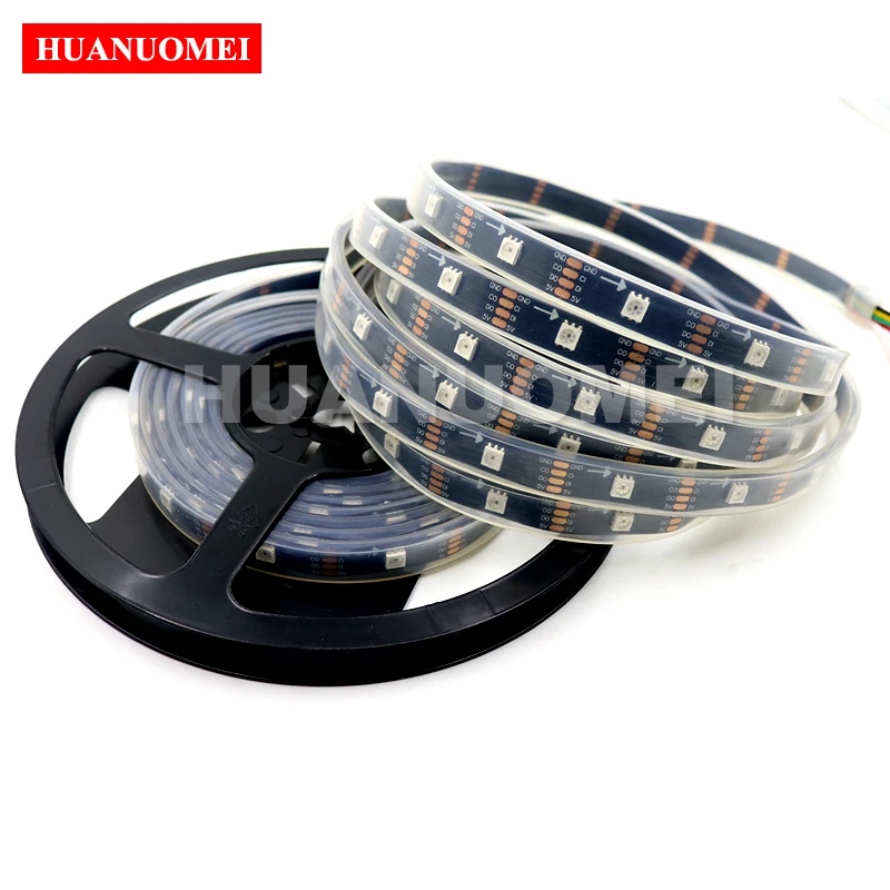 

5V 32LEDs/M APA102 Addressable RGB Pixel LED Strip Waterproof IP67 Digital 5050 SMD Full Color Flexible Tape TV Light Black PCB