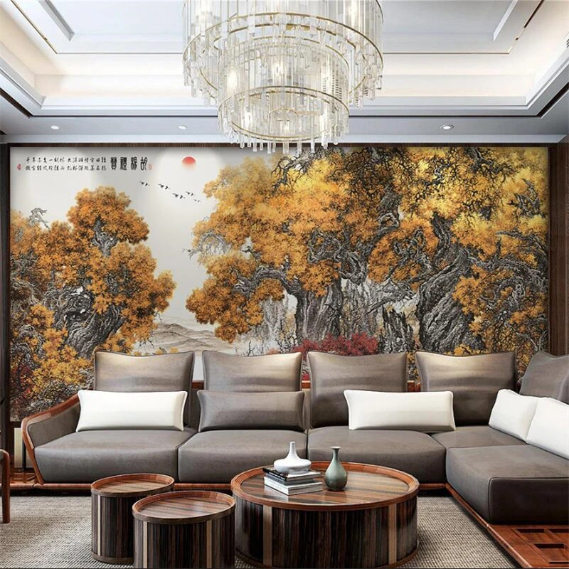 

wellyu wallpaper for walls 3 d Living room meeting room lobby large background wall Chinese painting carta da parati