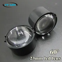 20set Black Holder + 23mm LED lens 60 Degree semi-circle Plano-convex Optical Grade PMMA Lenses For Lens Reflector