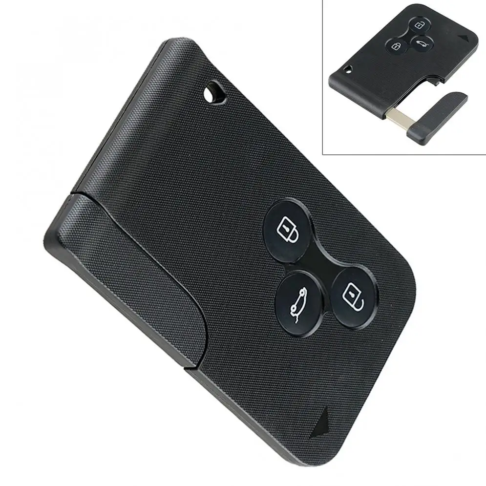 3 Buttons Black Keyless Entry Replacement Key Remote Fob Card Shell Case for Renault Clio Renault Megane