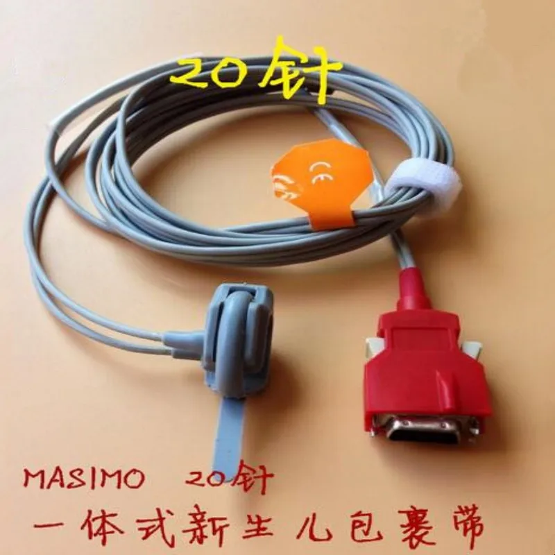 Compatible For Masimo 20 Pin 2053 RED DCI-DC3 Infant/Neonate Wrapped Spo2 Sensor Spo2 Probe Pulse Oximeter Probe TPU 3m/9ft