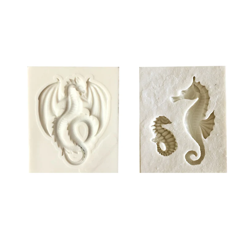 Sugarcraft Sea Horse and Dinosaur silicone mold fondant mold cake decorating tools chocolate gumpaste mold