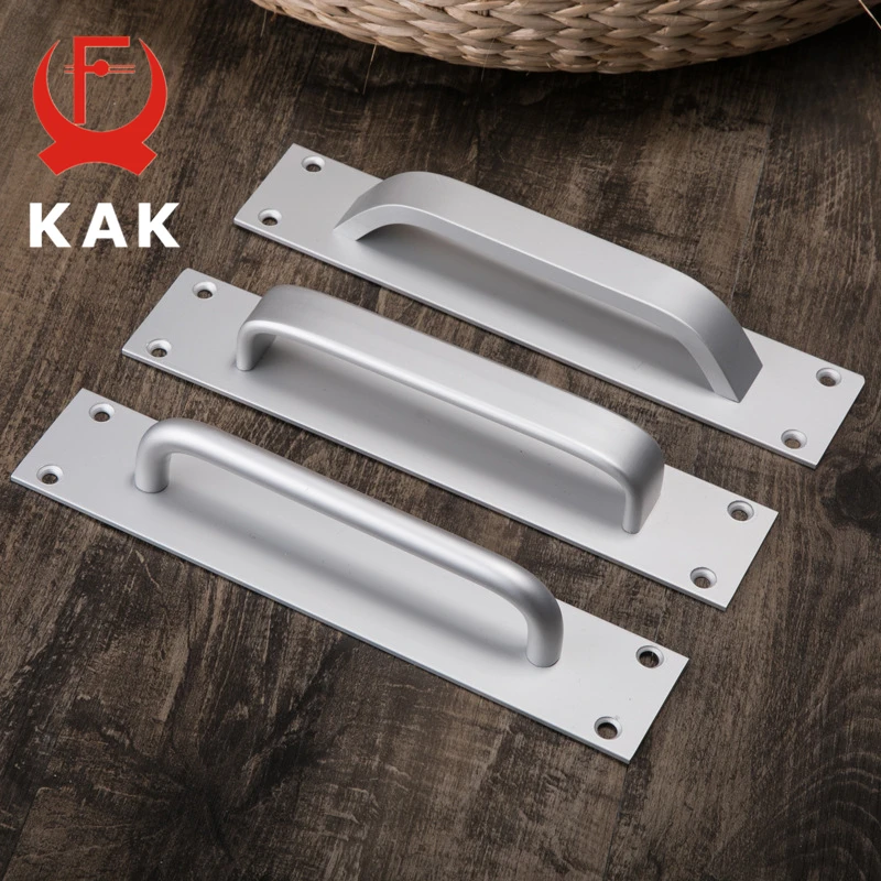 KAK Aluminium Alloy Black Door Handles Balcony Bedroom Kitchen Door Pulls Silver White Furniture Handle Door Hardware