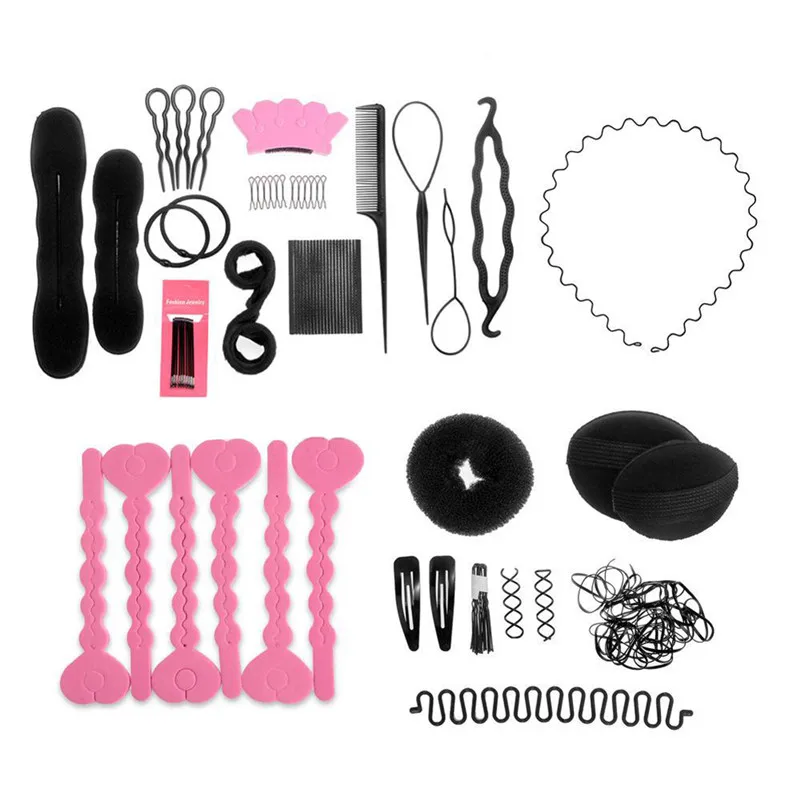 

by DHL or EMS 100Sets 20pcs/Set hot sale Hair Styling Accessory Set Hair Clip Headband Sponge Disk Hairpin Braided Hair Suit