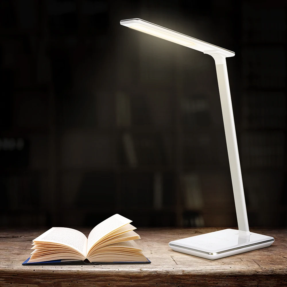 LED Desk Light Table Lamp Folding Table Light Study Office Light Wireless Desktop Charger USB Output Bottom Foam Home Lighting