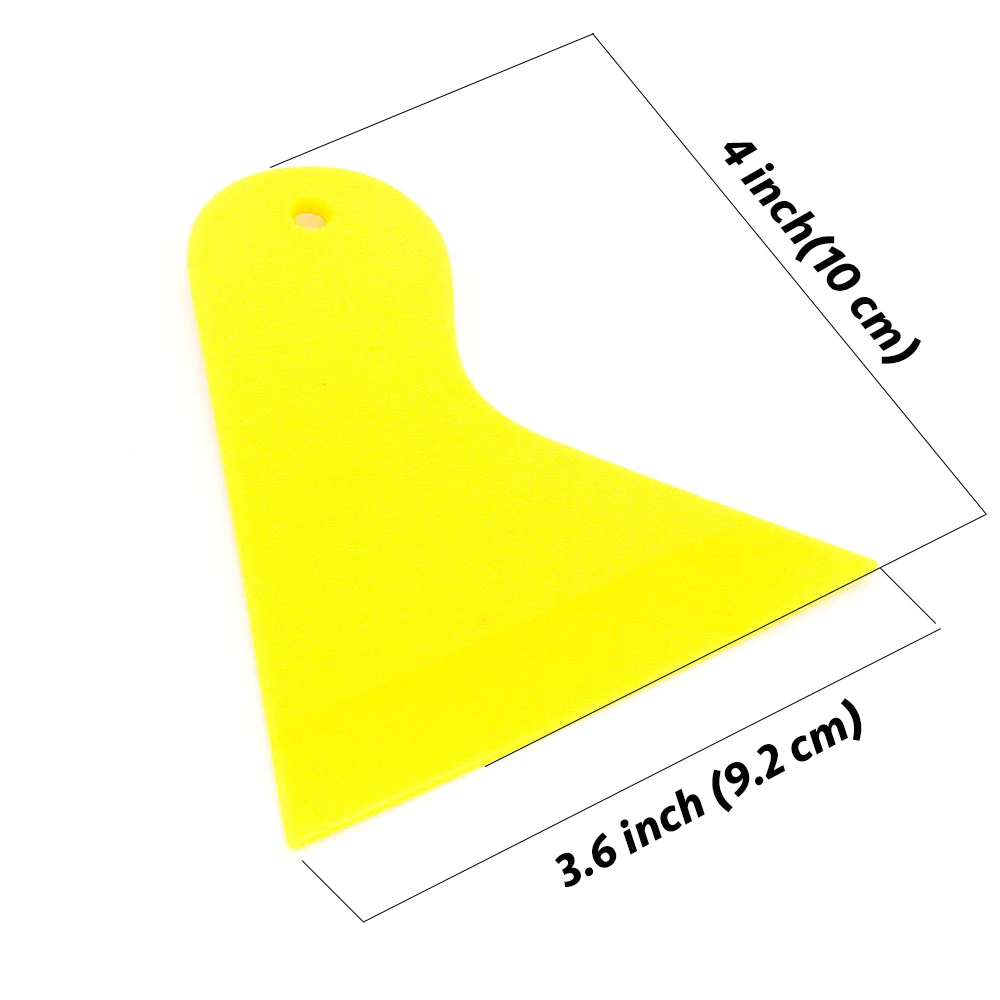 2x Car Sticker Scraper Carbon Fiber Vinyl Automobiles Window Wrapping Foil Squeegee Scraper Plastic Yellow Auto Styling Tools