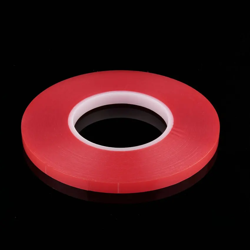 2 Rolls Width 8mm x33m thickness 0.8mm,Double-sided Transparent Clear Acrylic Adhesive Tape, Wide-range in application