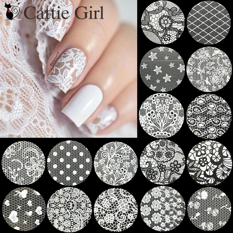 Black  White Lace Rose Nails Foil Stickers Black  Flowers Design Manicure Nail Art Transfer Paper Nails Art Decals