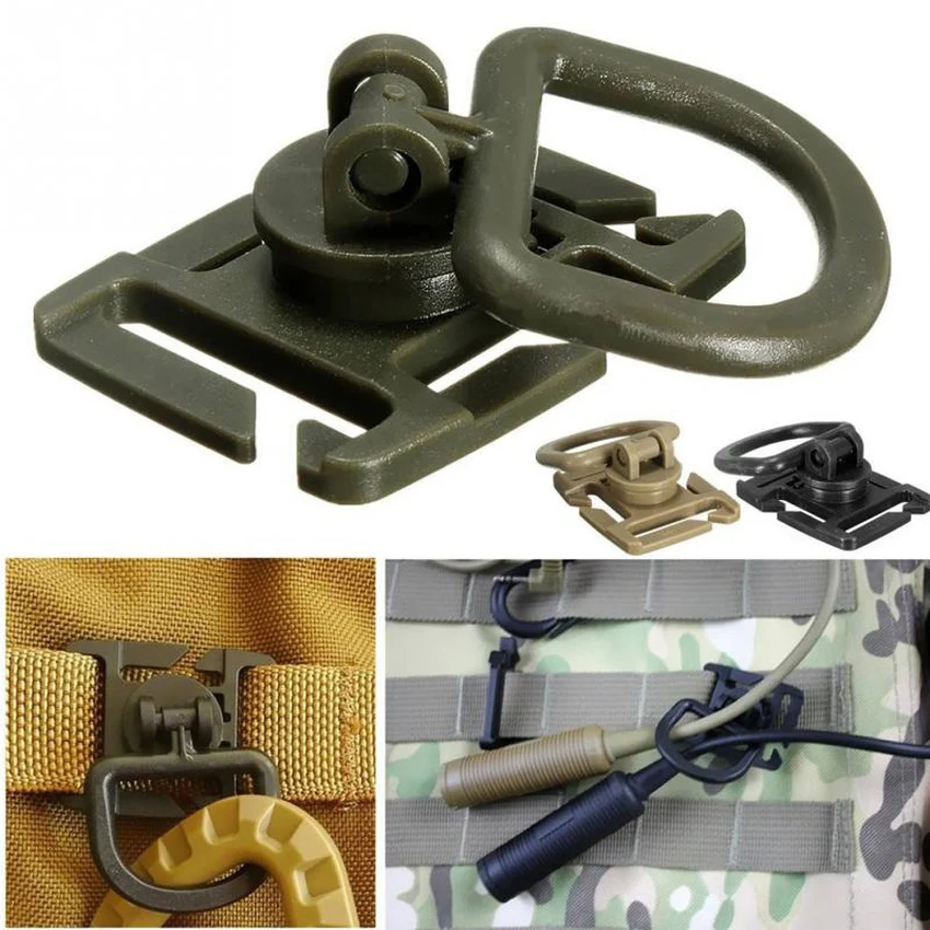 swivel D ring clip molle webbing clamp tactical backpack attach strap hang camp outdoor hike bushcraft mountain climb