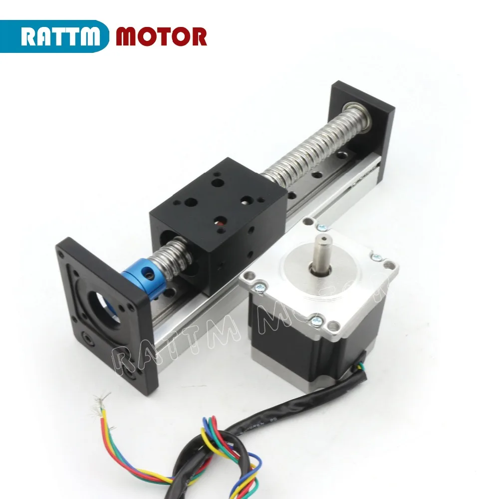 Imagem -06 - Palco Linear com Parafuso Esférico 100 200 300 400 500 mm Trilho Linear Quadrado Mais Motor de Passo Nema23 para Eixo Cnc Xyz Cbx1605-atuador de